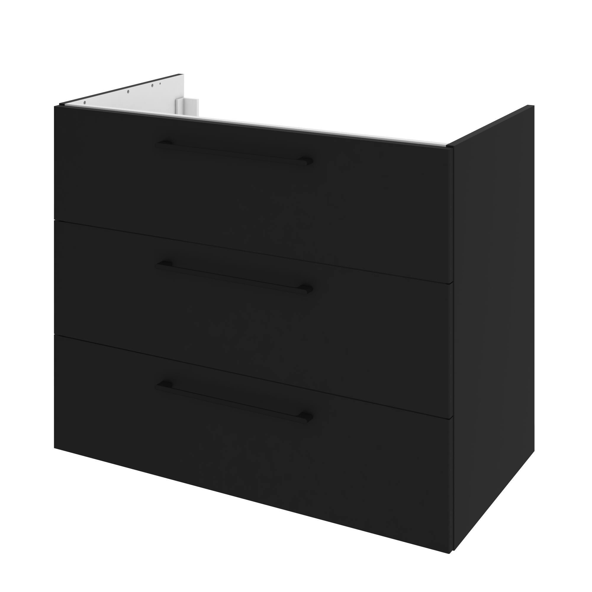 Meuble sous-vasque 3t L.90cm x H.73cm x P.48cm noir mat Remix - 2
