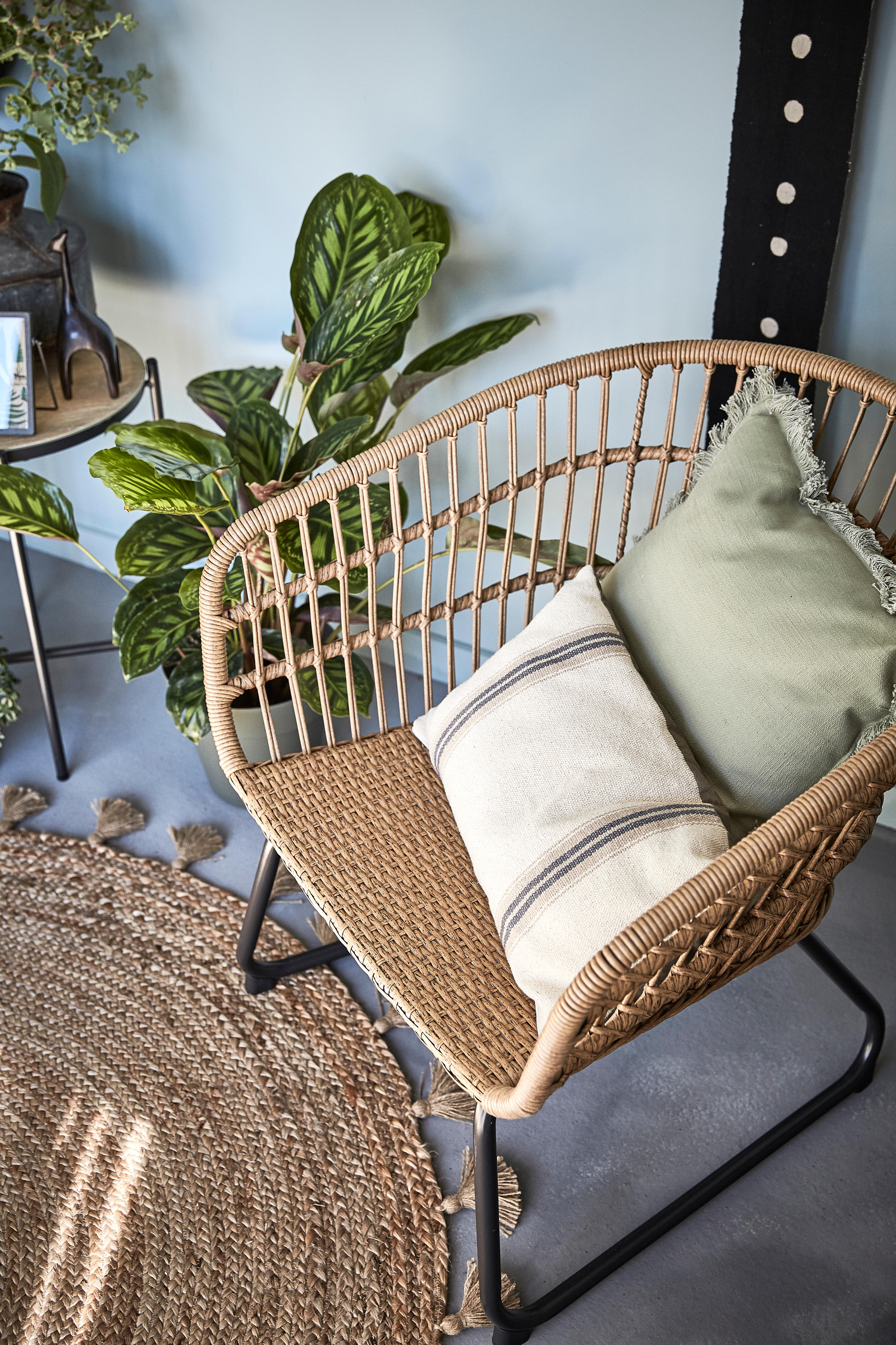 Ensemble de 2 fauteuils de jardin en acier/rotin NATERIAL Timea beige - 4