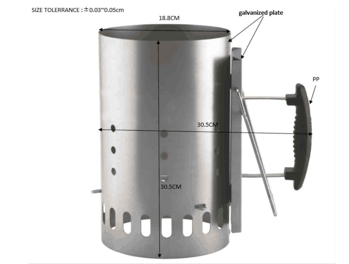 Cheminée d'allumage barbecue NATERIAL acier D. 19 cm capacité 1.5 kg - 6