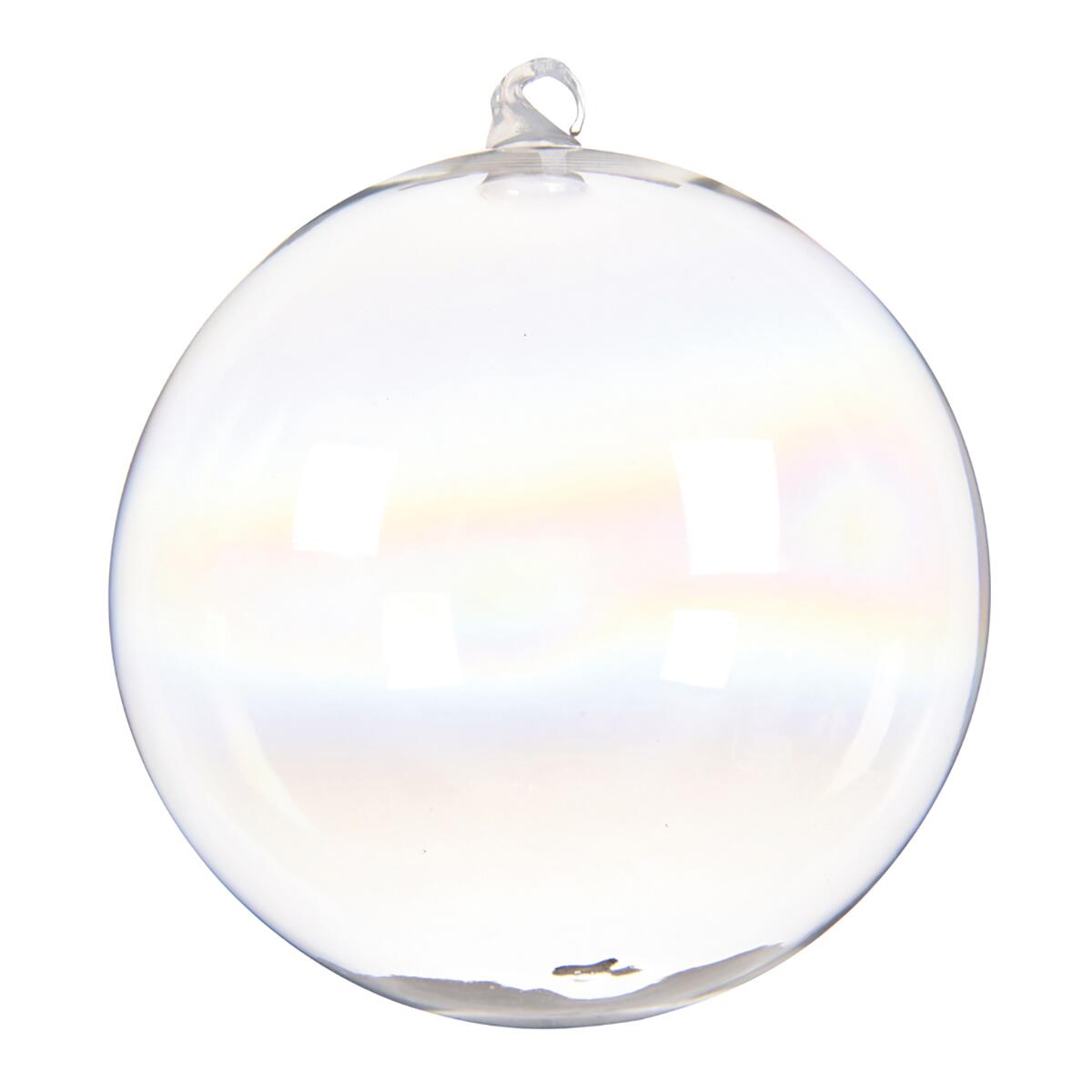 Pallina Di Natale, Sfera Di Vetro, 6 Cm, Trasparente Iridescente, Palla Di Vetro - Foto 5