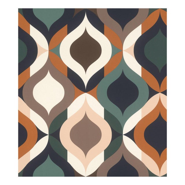 Carta da parati Anni 70 marrone-beige, 53 cm x 10.05 m