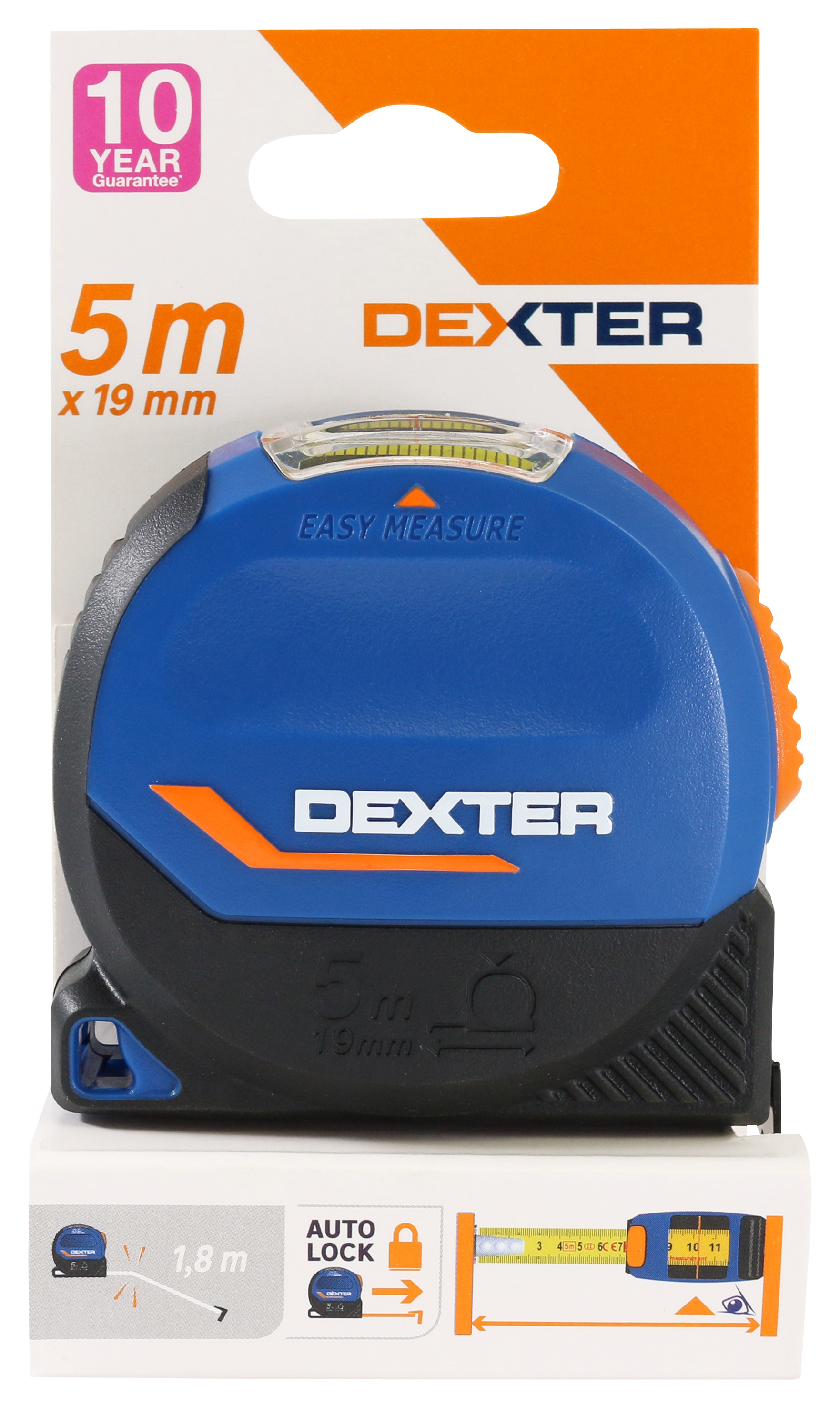 Miara zwijana z okienkiem 19 mm / 5 m Dexter - Leroy Merlin