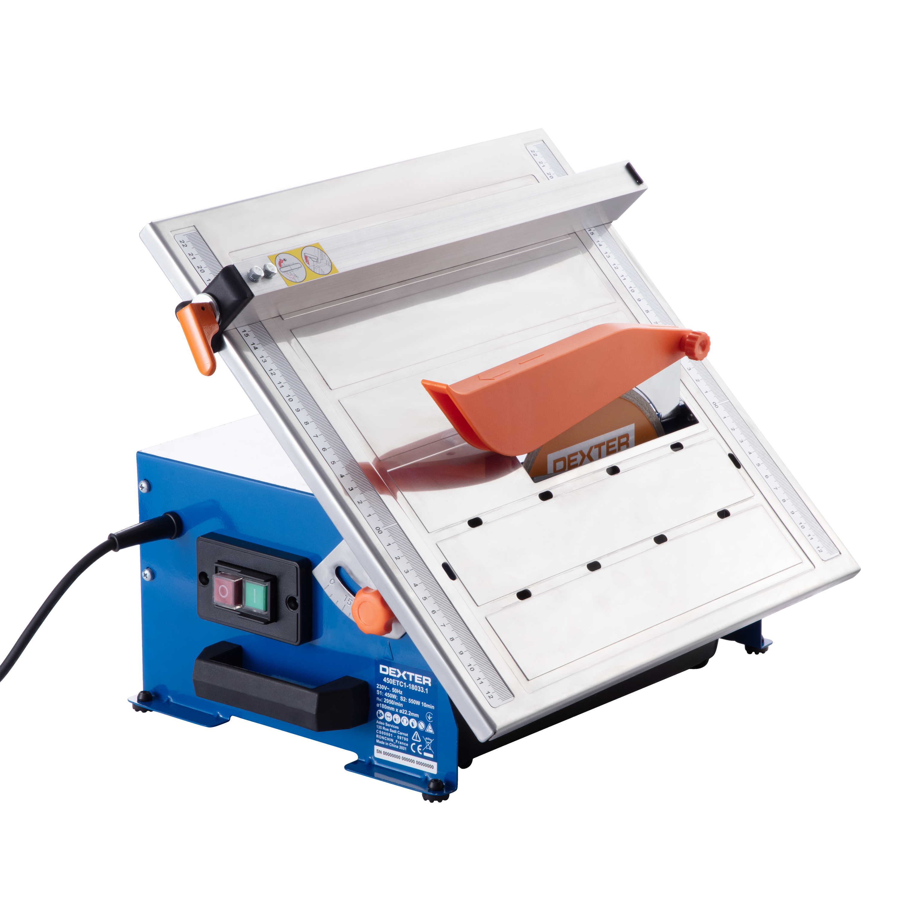 Corta azulejos eléctrico dexter de 450.0 w y velocidad 2950.0 rpm