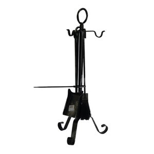 Brucialegna Per Camino In Ferro Battuto Verniciato - Design A Sfera, 5 Barre, Dimensioni 50x30x15 Cm