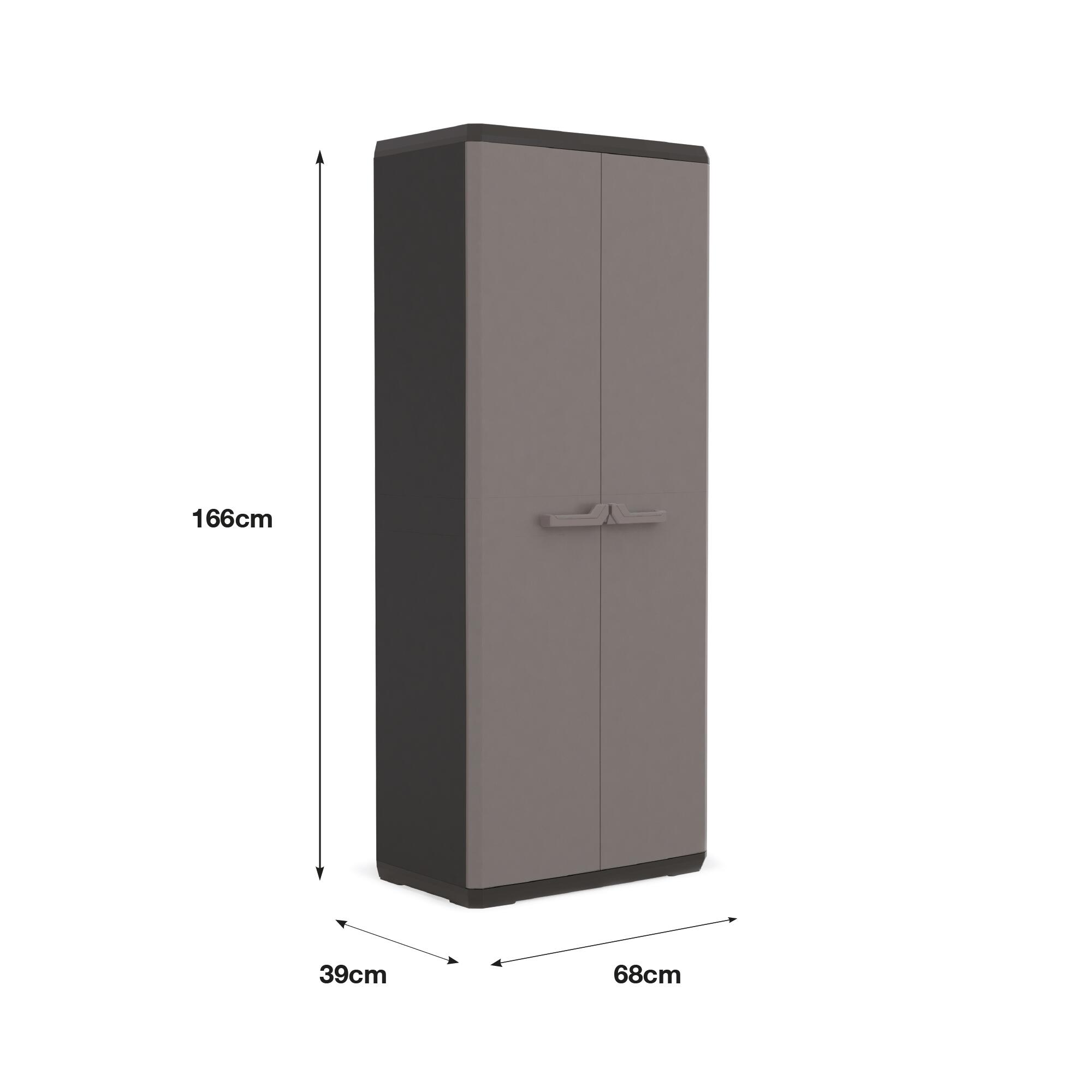 Armário alto PVC interior preto cinza 68x39x166 cm - 9