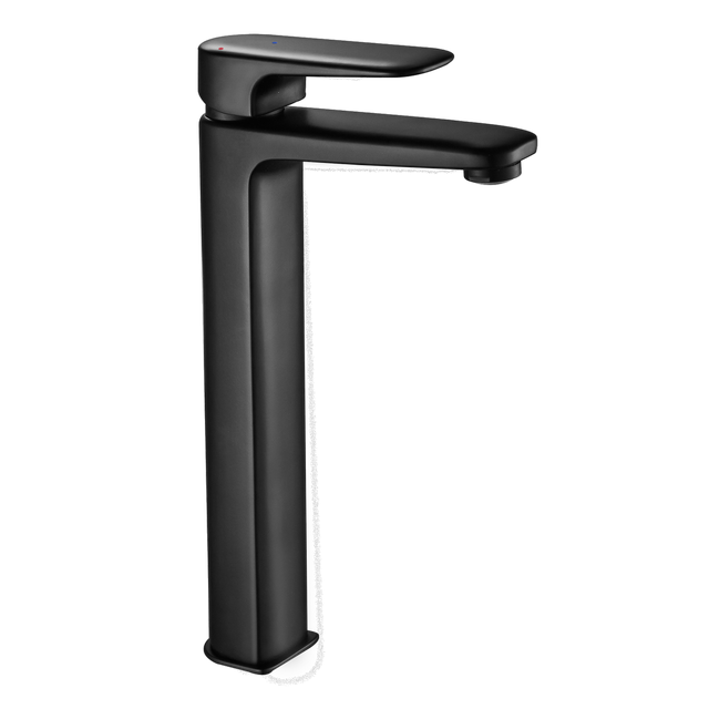 Rubinetto per lavabo getto laminare cristallino REMIX nero spazzolato opaco SENSEA H 33 cm