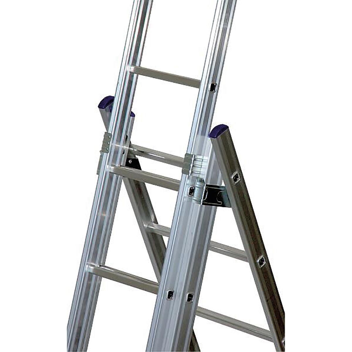 Scala a sfilo FACAL Stilo in alluminio 3 rampe da 9 gradini portata massima 150 kg EN 131 con barre stabilizzatrici per lavori fino a 6.8 m - 3