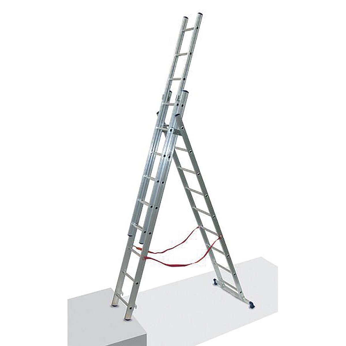 Scala a sfilo FACAL Stilo in alluminio 3 rampe da 9 gradini portata massima 150 kg EN 131 con barre stabilizzatrici per lavori fino a 6.8 m - 2