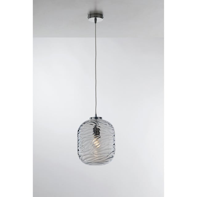 Lampadario Glamour NEREIDE trasparente paralume blu cielo E27 LUCE AMBIENTE DESIGN