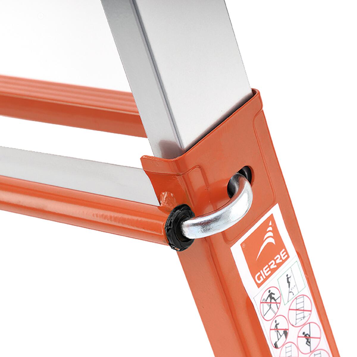 Scala Telescopica Colombo In Acciaio 4+4 Gradini - Altezza 3.7m | Snodo Semi-Automatico E Antiscivolo - Foto 12