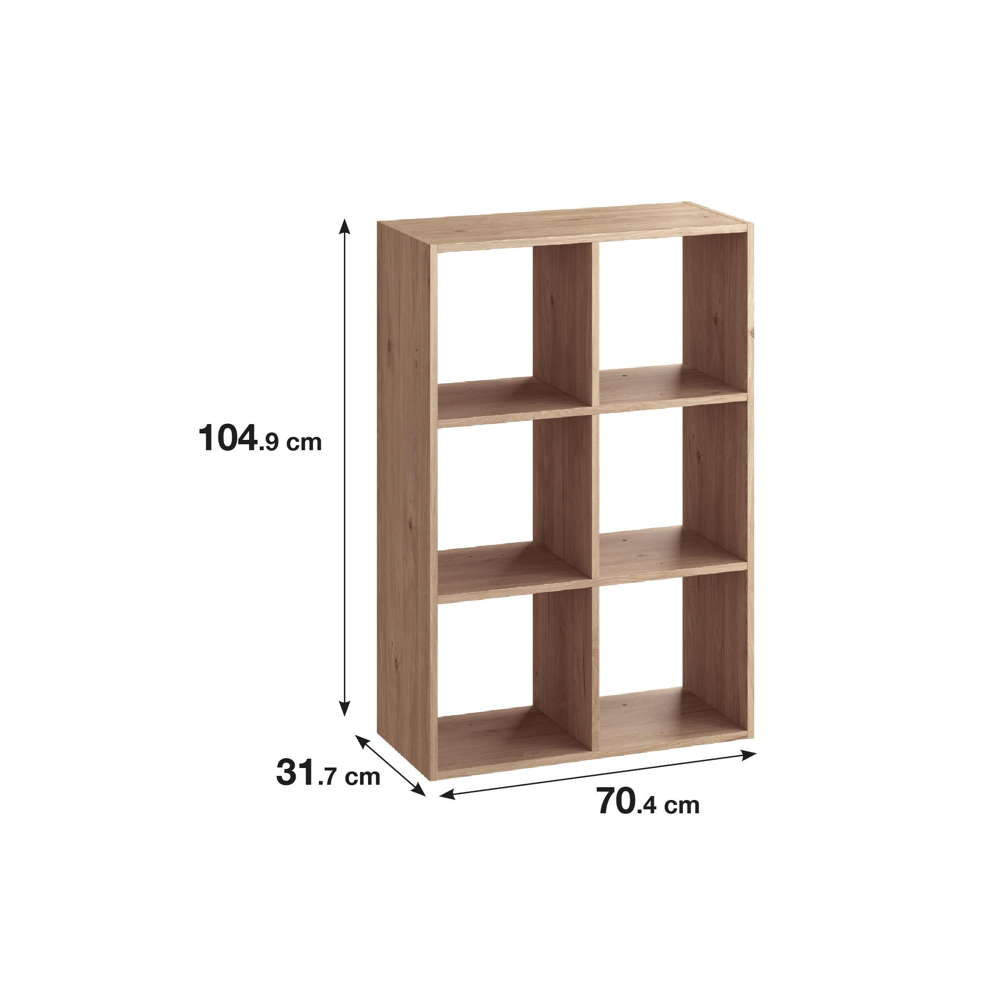 Mensola a muro 6 cubi Kub SPACEO rettangolare in truciolare L 70 x P 31.7 cm rovere - 5
