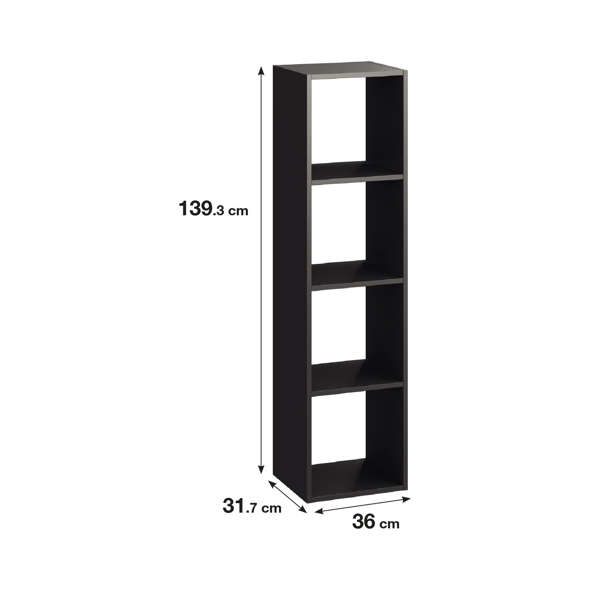 Estante cubo 4x1 preto 139,3x36x31,7 cm Spaceo Kub - 6