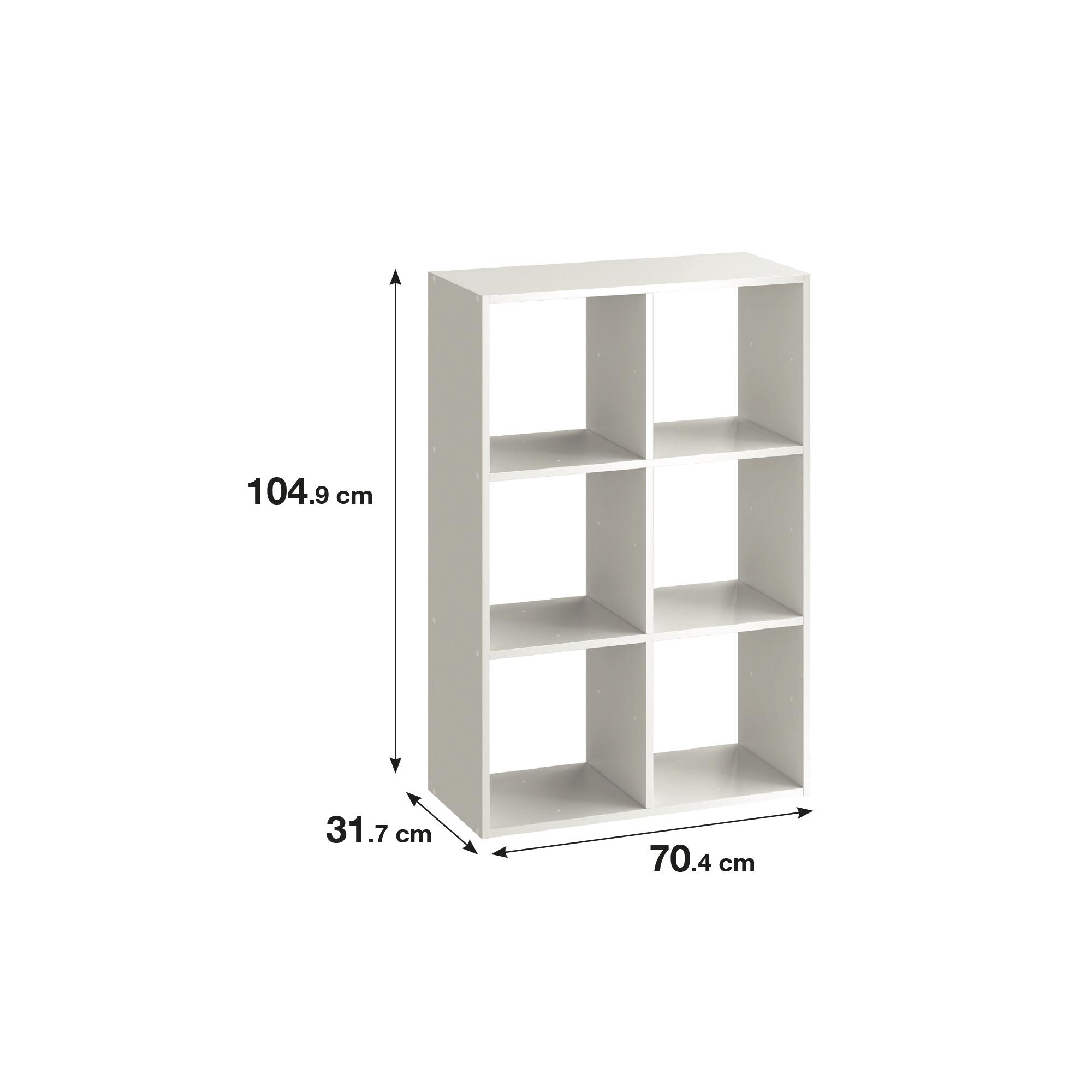 Mensola a muro 6 cubi Kub SPACEO rettangolare in truciolare L 70 x P 31.7 cm bianco - 11
