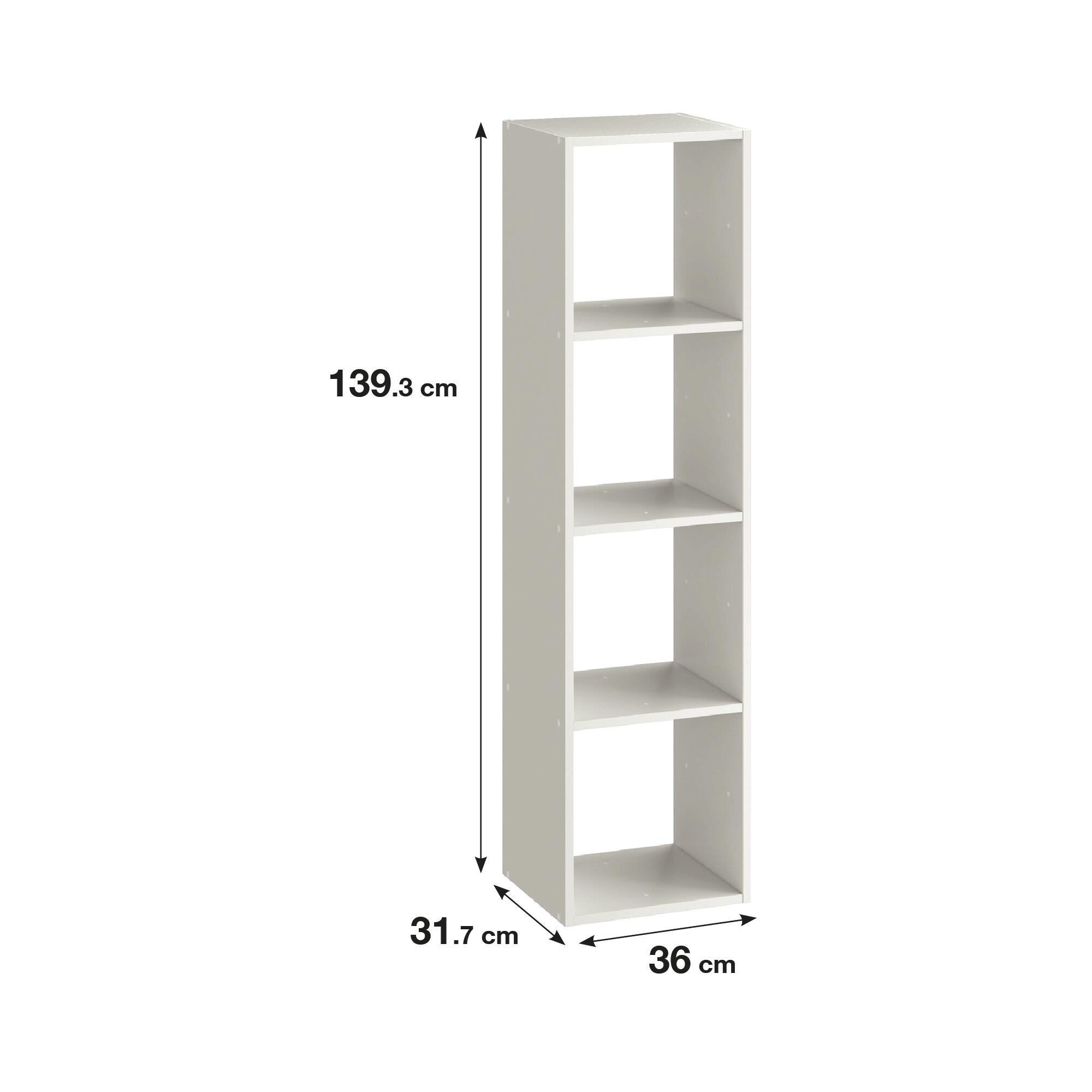 Estante de parede 4 cubos branco 36 x 31,7 x 139,3 cm Spaceo Kub - 8