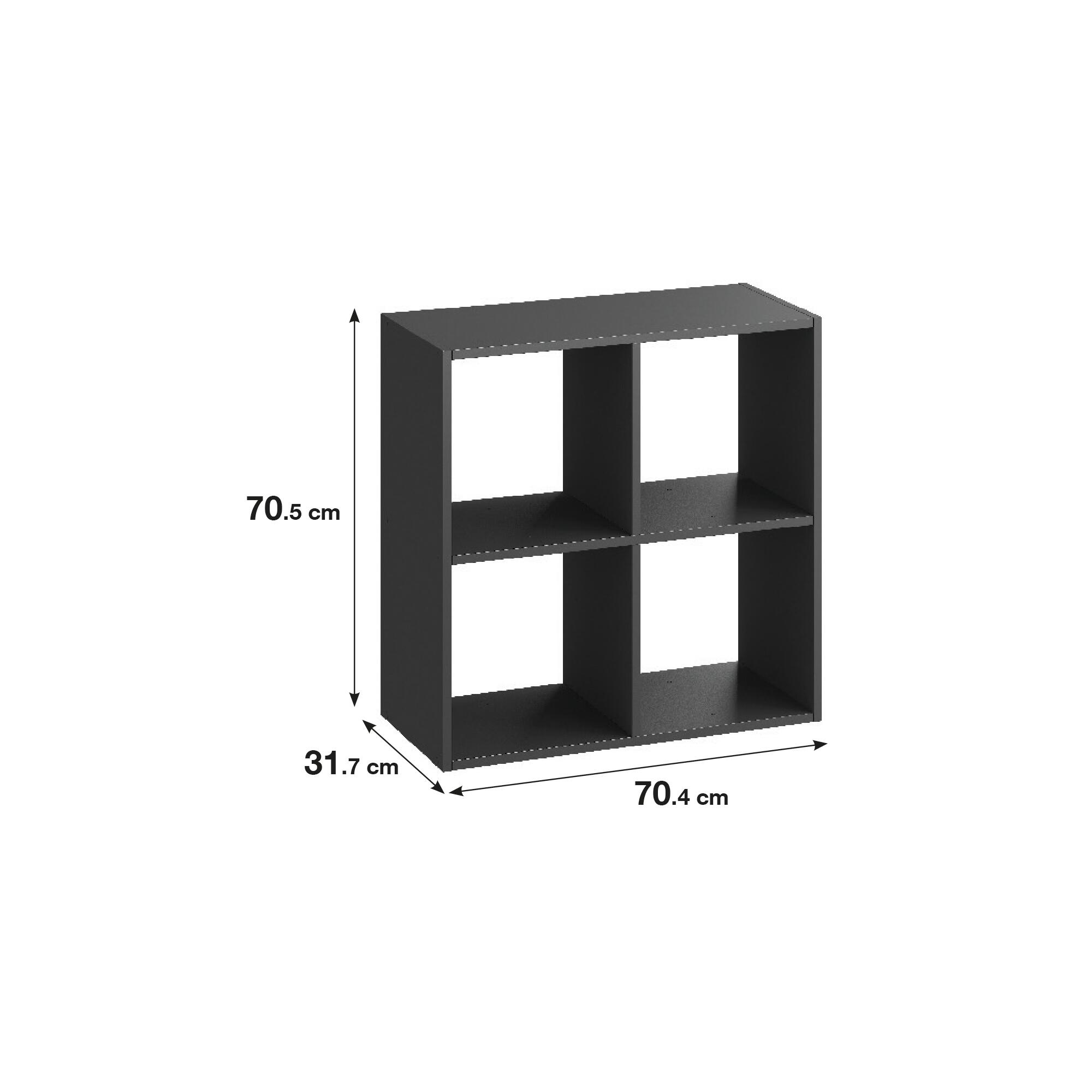 Estante de parede 4 quadrados preto 70,4 x 31,7 x 70,5 cm Spaceo Kub - 7