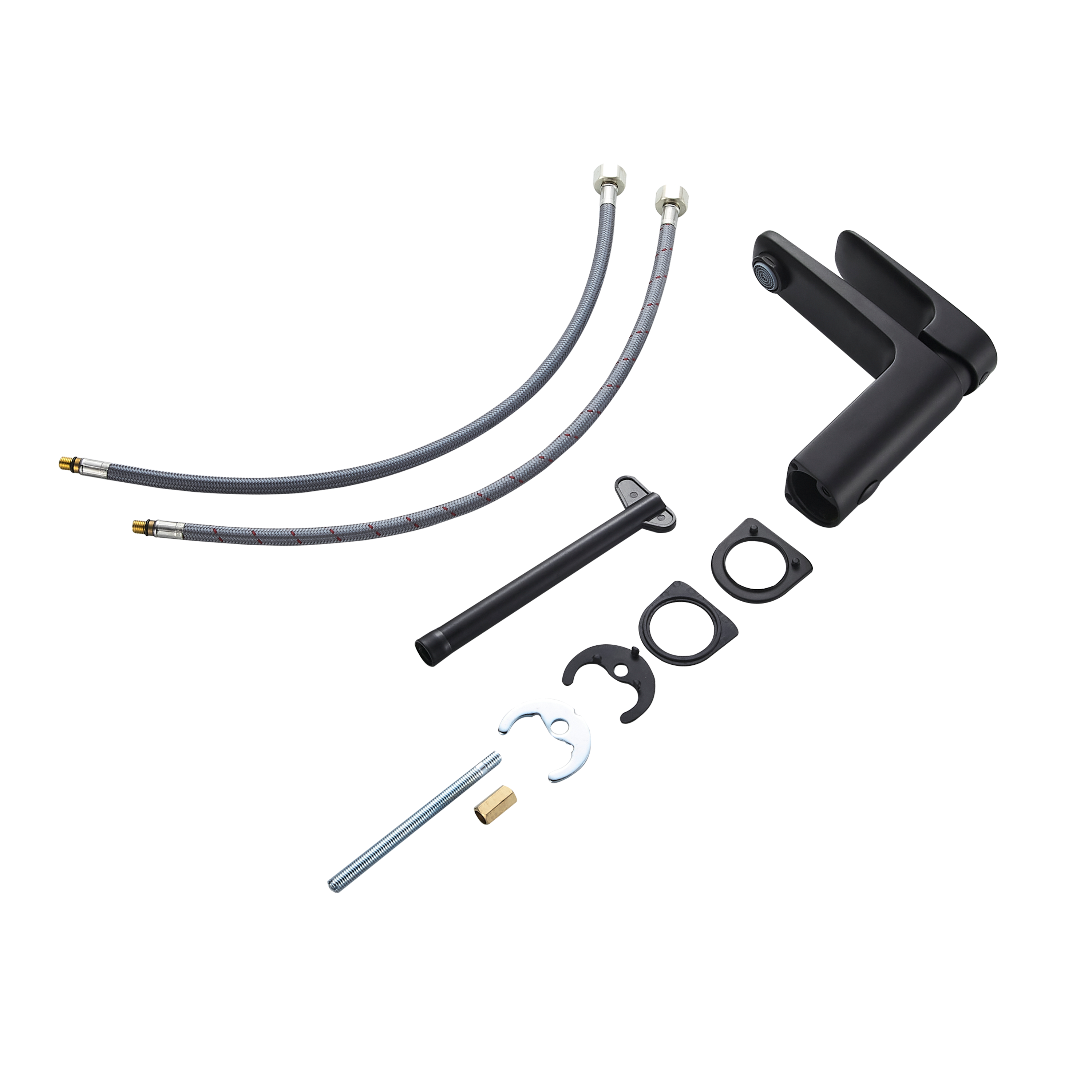 vista explodida da torneira misturadora Sensea preta - 3