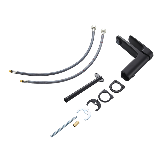 vista explodida da torneira misturadora Sensea preta