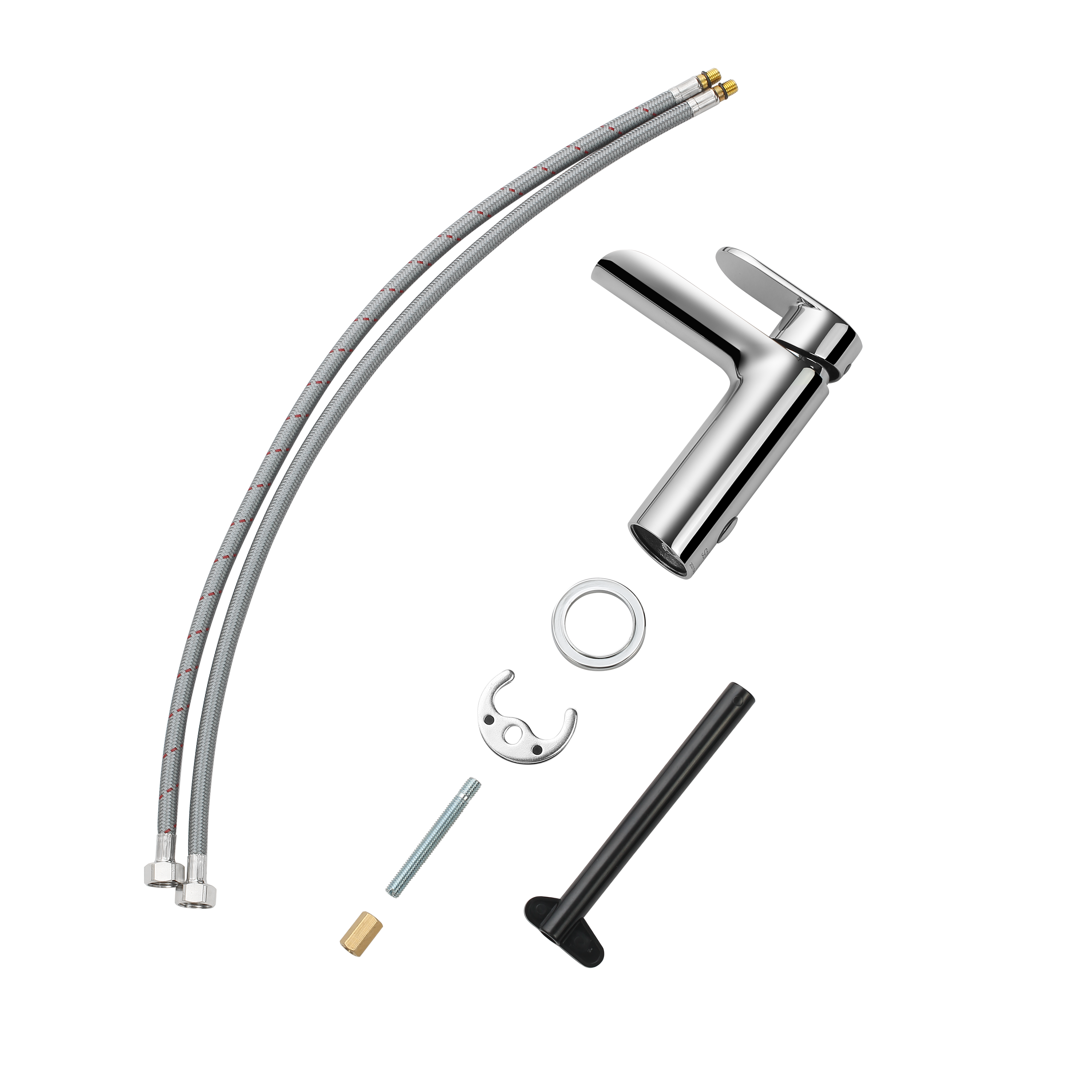 Rubinetto per lavabo a canna media getto a cascata d'acqua ICONE cromato lucido SENSEA H 16 cm - 9