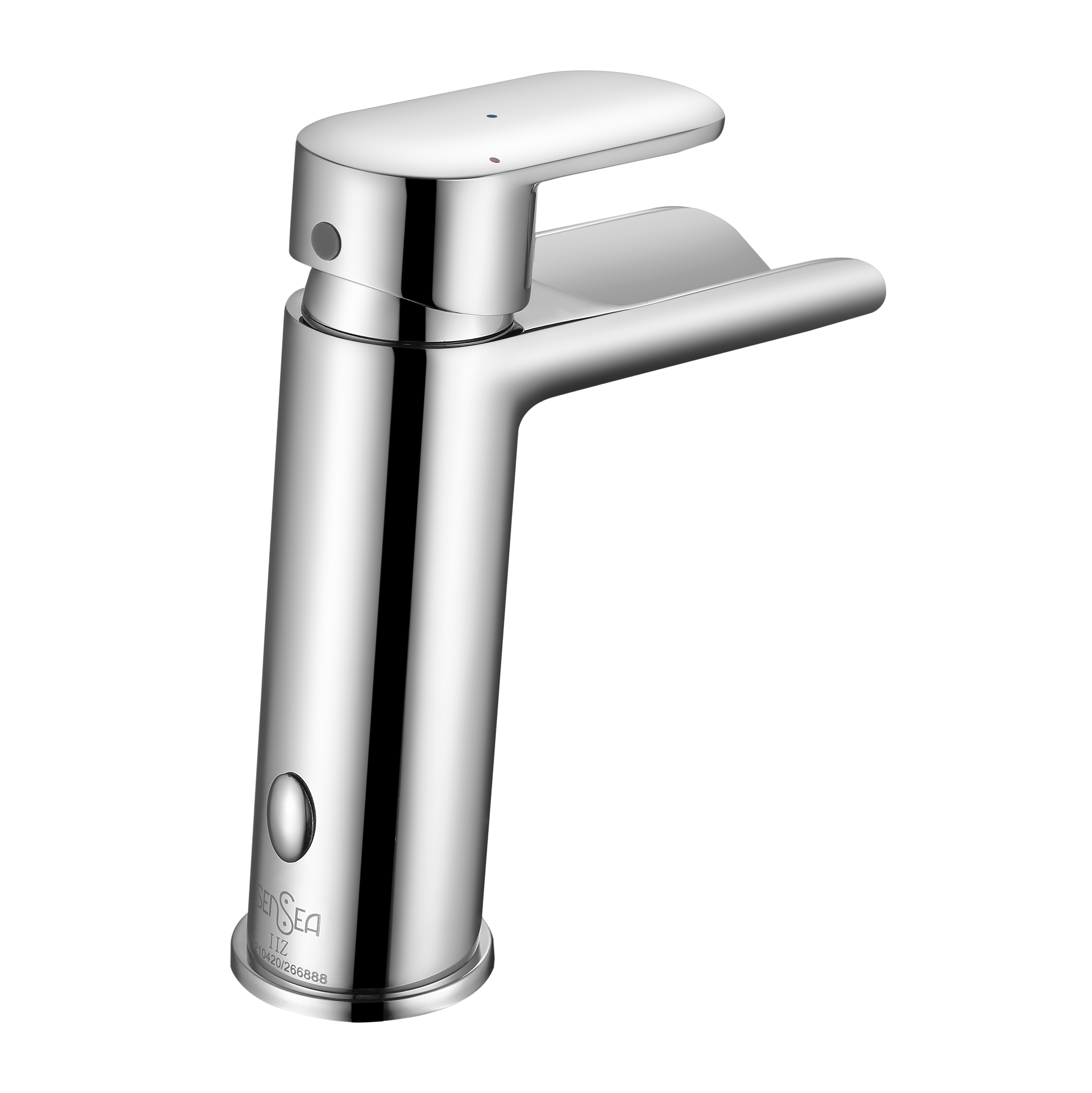 Rubinetto per lavabo a canna media getto a cascata d'acqua ICONE cromato lucido SENSEA H 16 cm - 8