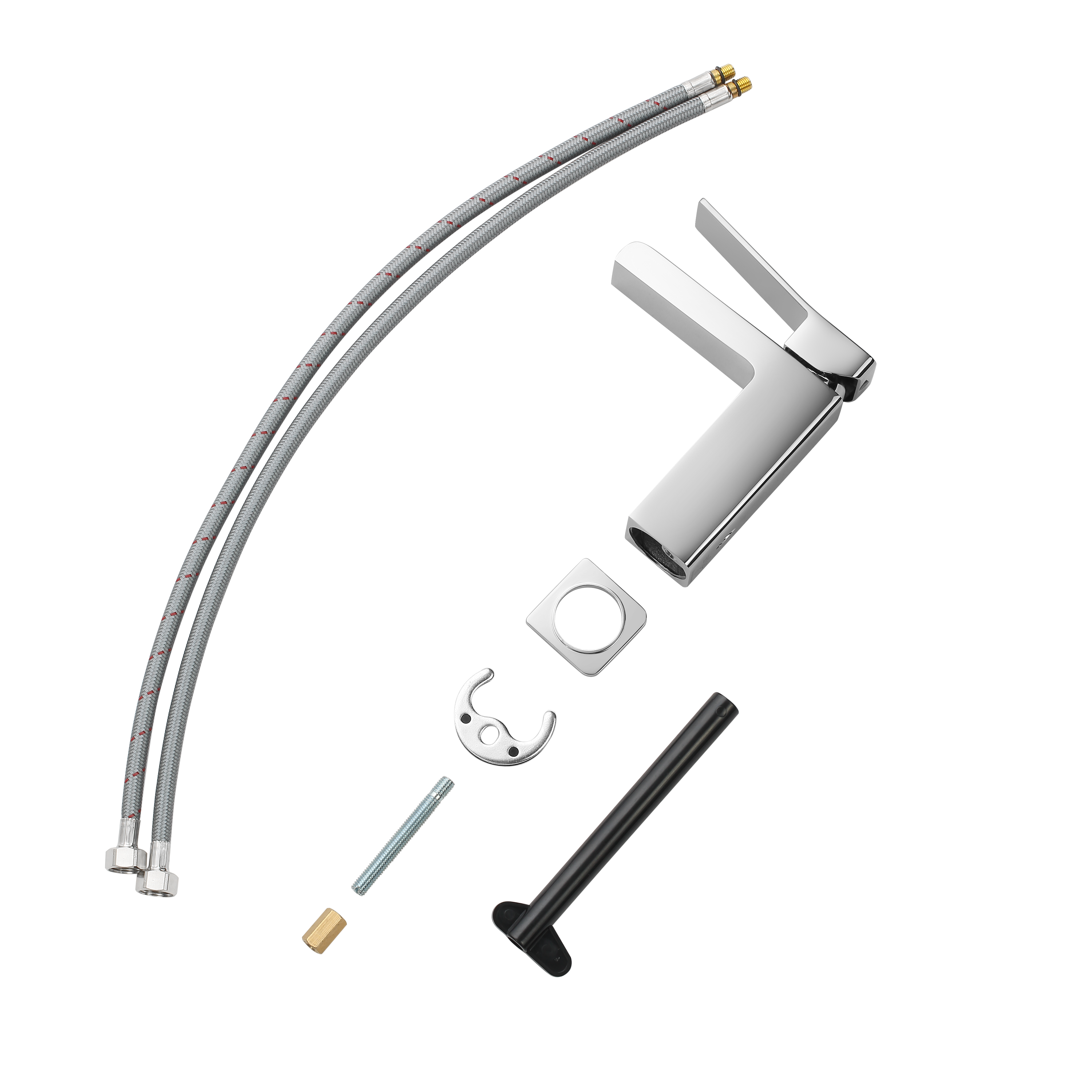 Rubinetto per lavabo a canna media getto a cascata d'acqua Studio cromato lucido SENSEA H 16 cm - 8