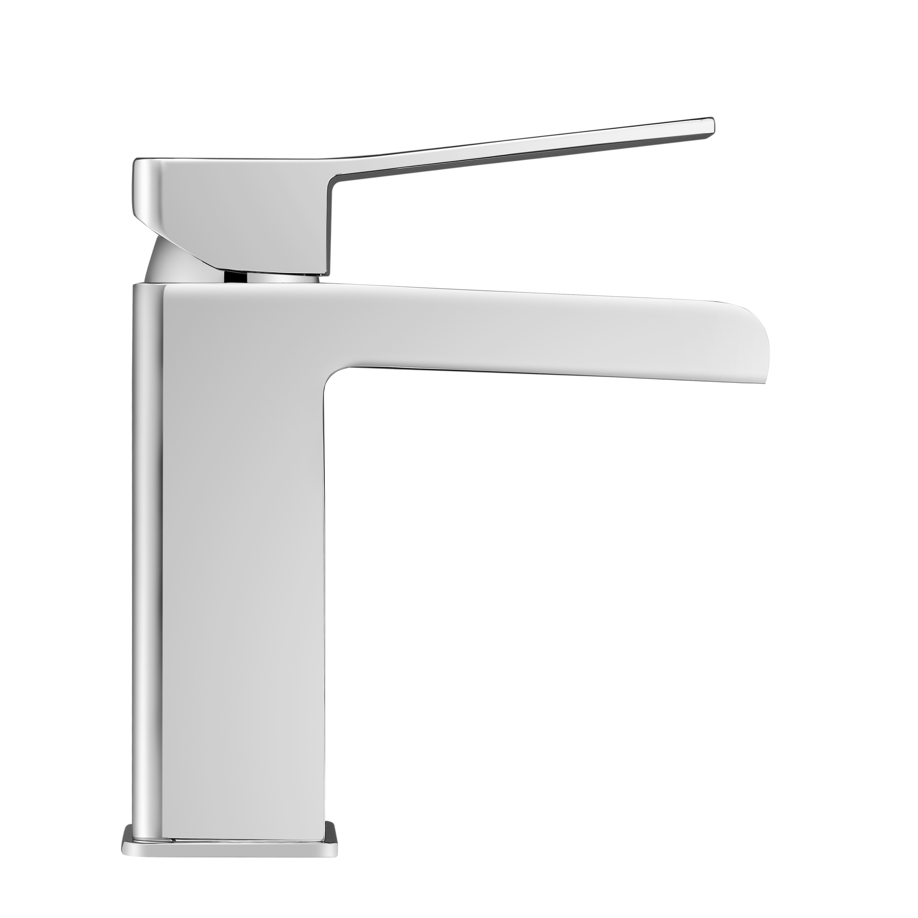 Rubinetto per lavabo a canna media getto a cascata d'acqua Studio cromato lucido SENSEA H 16 cm - 6