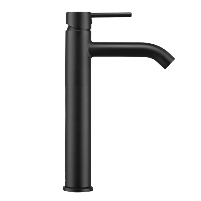 Rubinetto per lavabo getto laminare cristallino MIA nero spazzolato opaco SENSEA H 29 cm