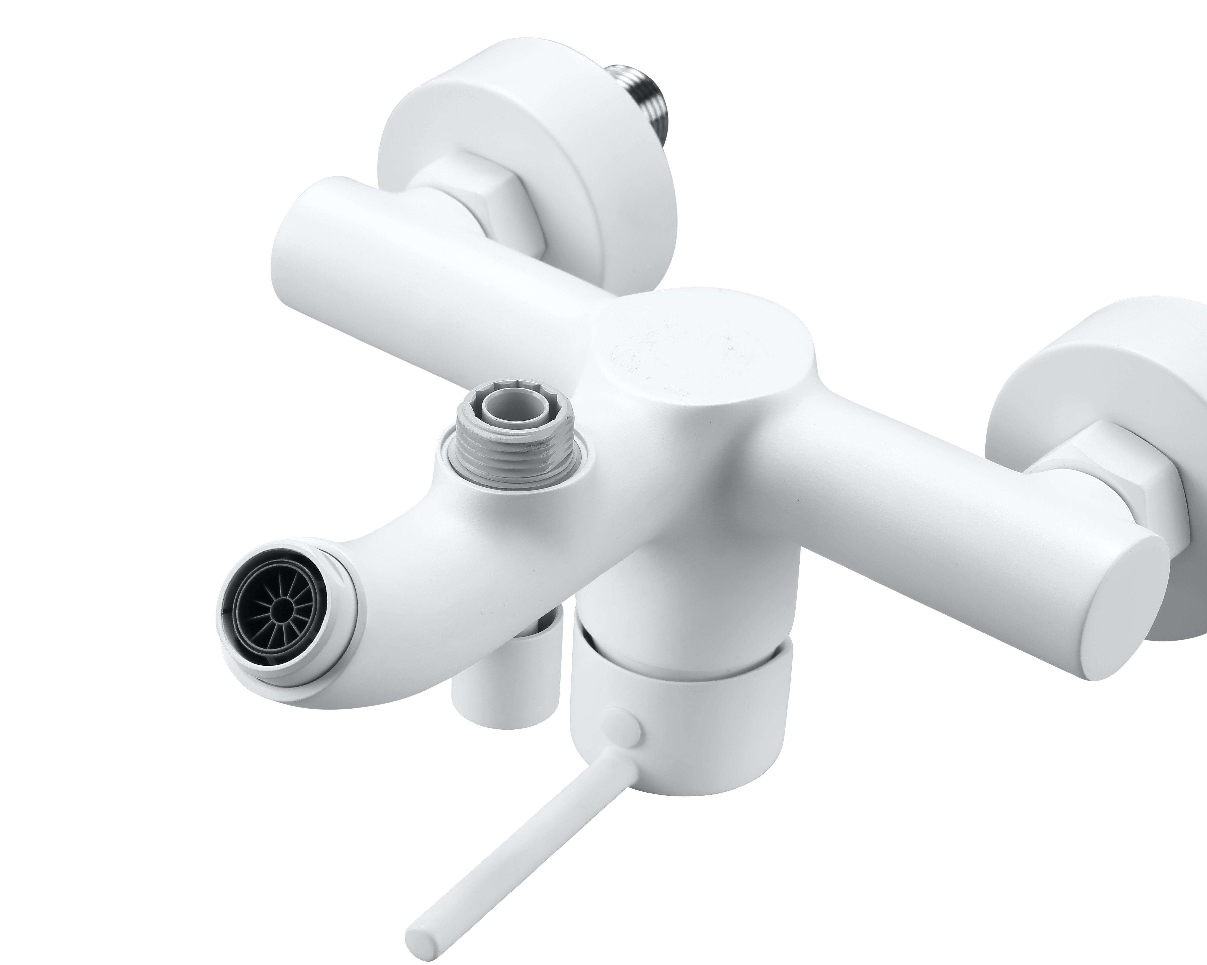 Grifo de bañera monomando SENSEA Mia blanco mate Latón - 11