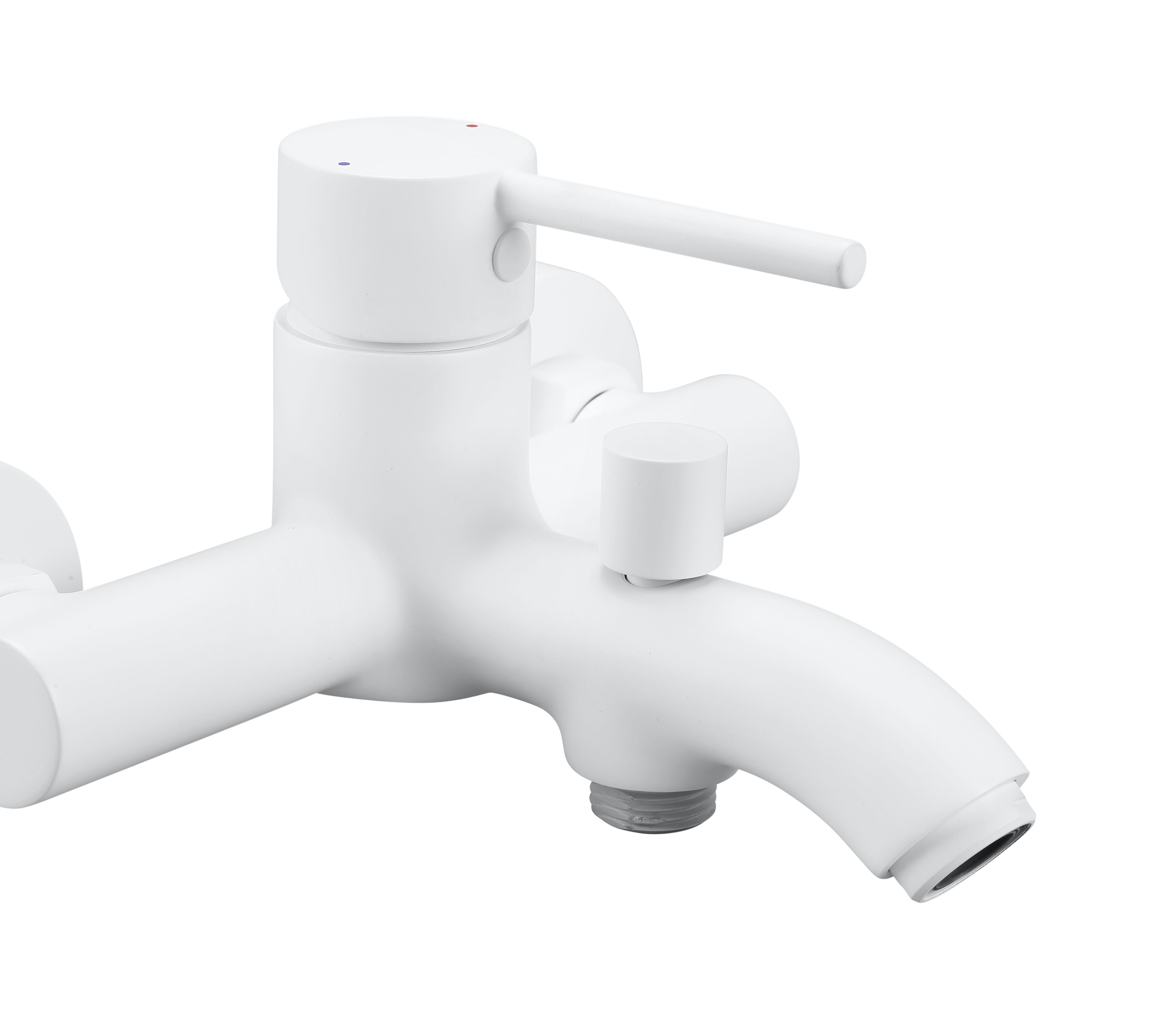 Grifo de bañera monomando SENSEA Mia blanco mate Latón - 8