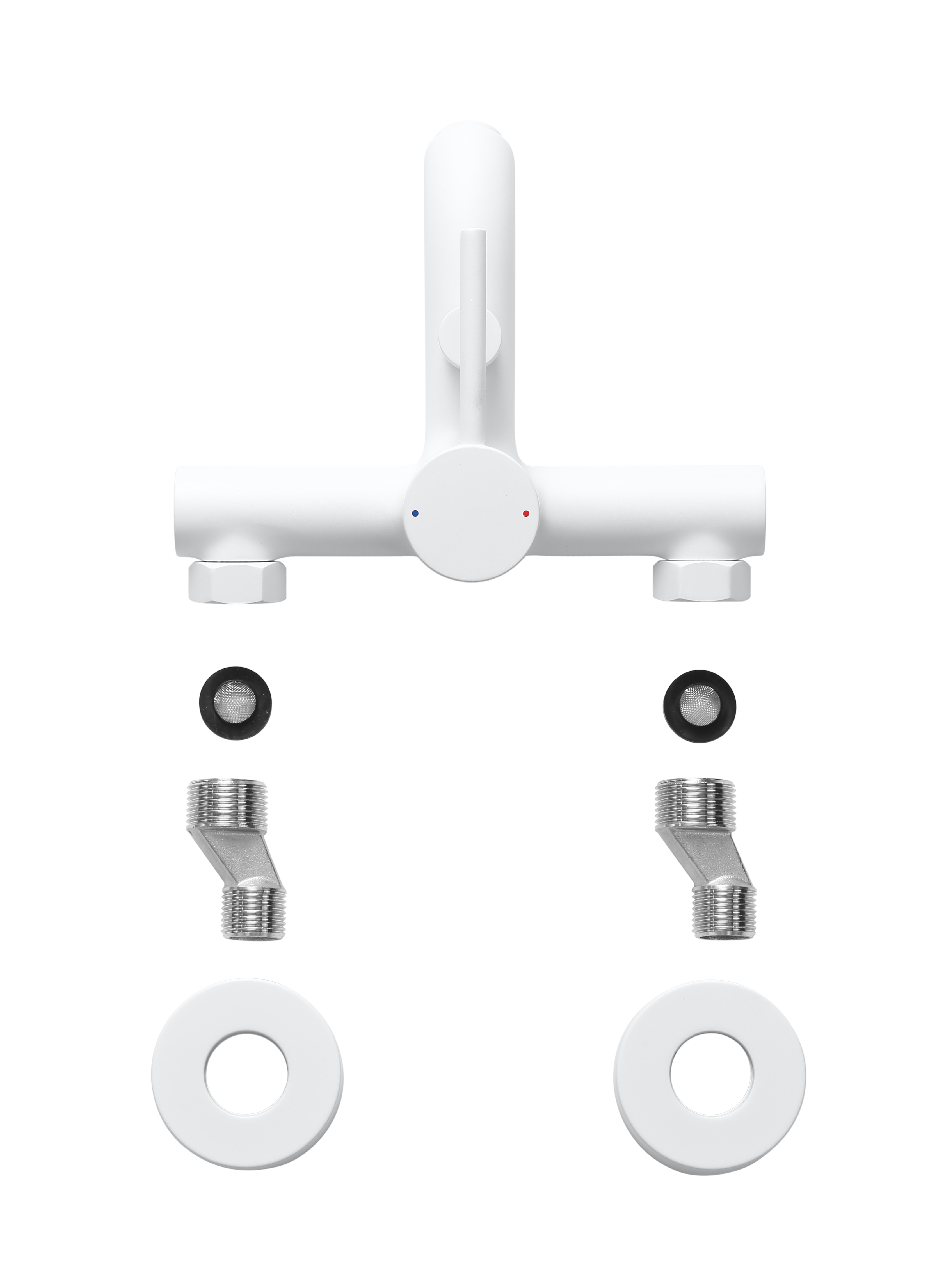 Grifo de bañera monomando SENSEA Mia blanco mate Latón - 5