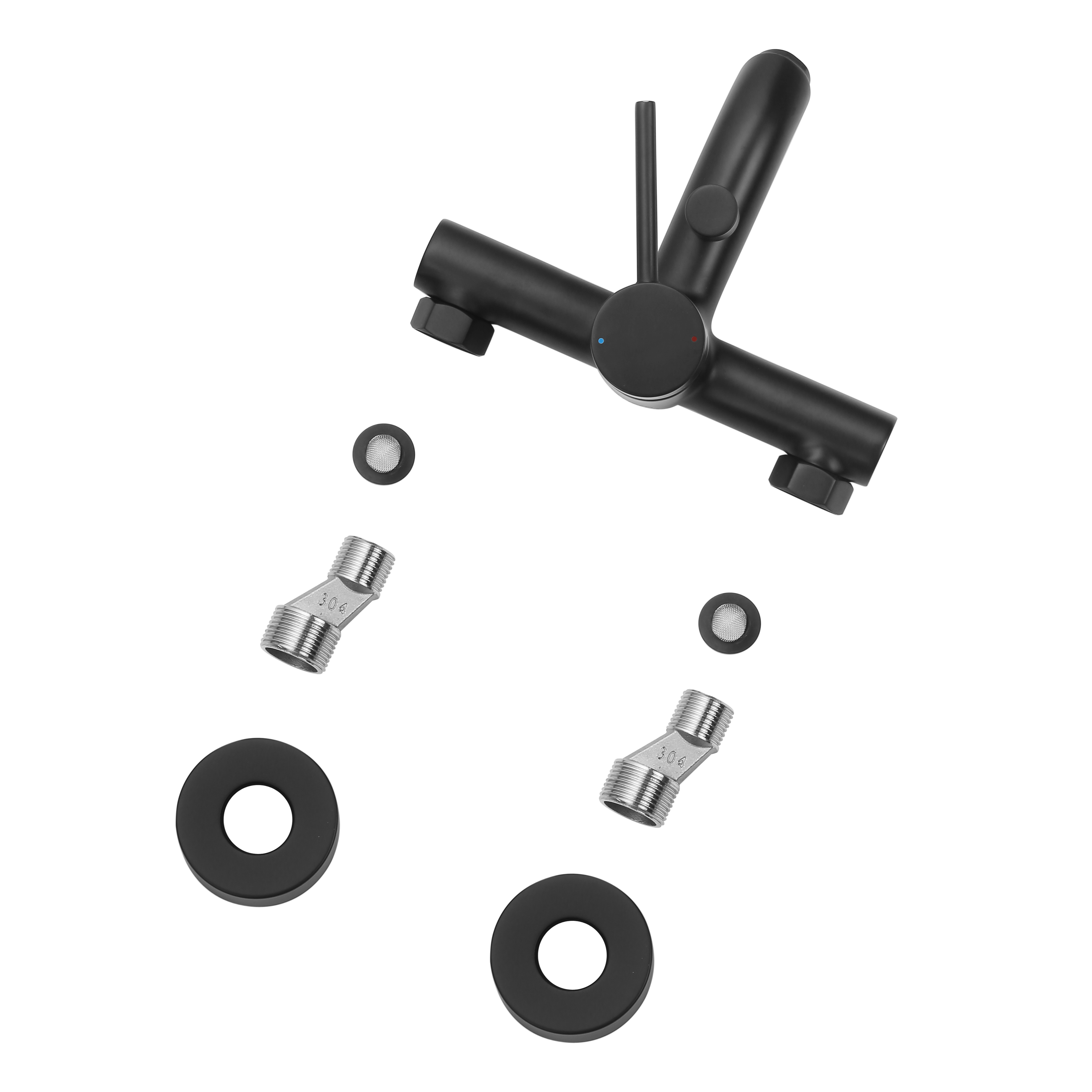 Grifo de bañera monomando SENSEA Mia negro mate Latón - 6