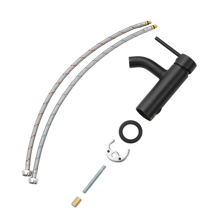 peças torneira de lavatório mia preto cano curto 