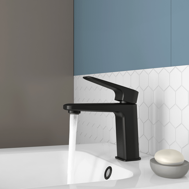 Mitigeur de lavabo noir brossé M, Remix, SENSEA