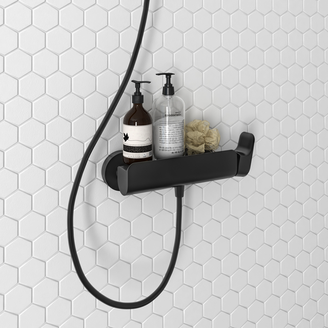 Mitigeur de douche mécanique noir, Remix, SENSEA
