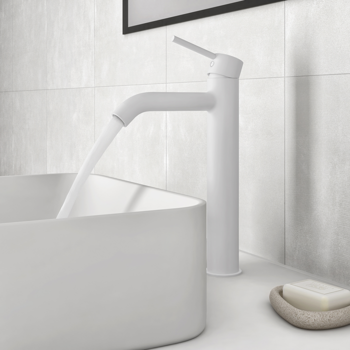 mitigeur de lavabo blanc