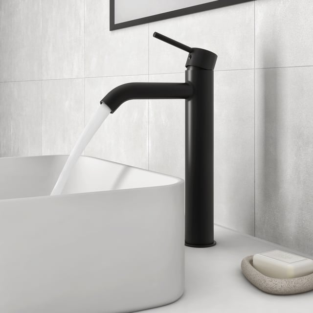 Mitigeur de lavabo noir brossé XL, Mia, SENSEA