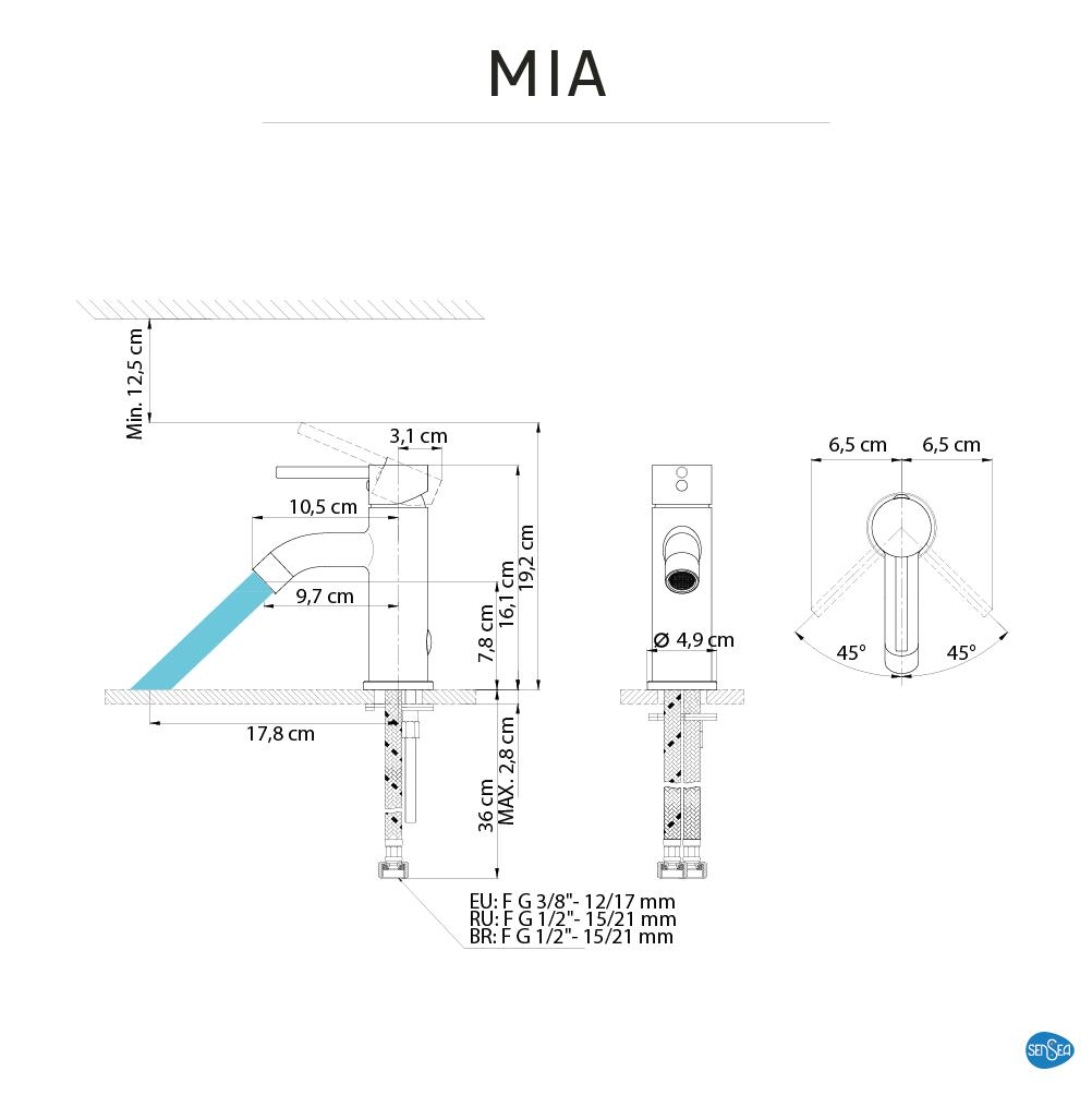 Mélangeur de lavabo noir brossé M, Mia, SENSEA - 9