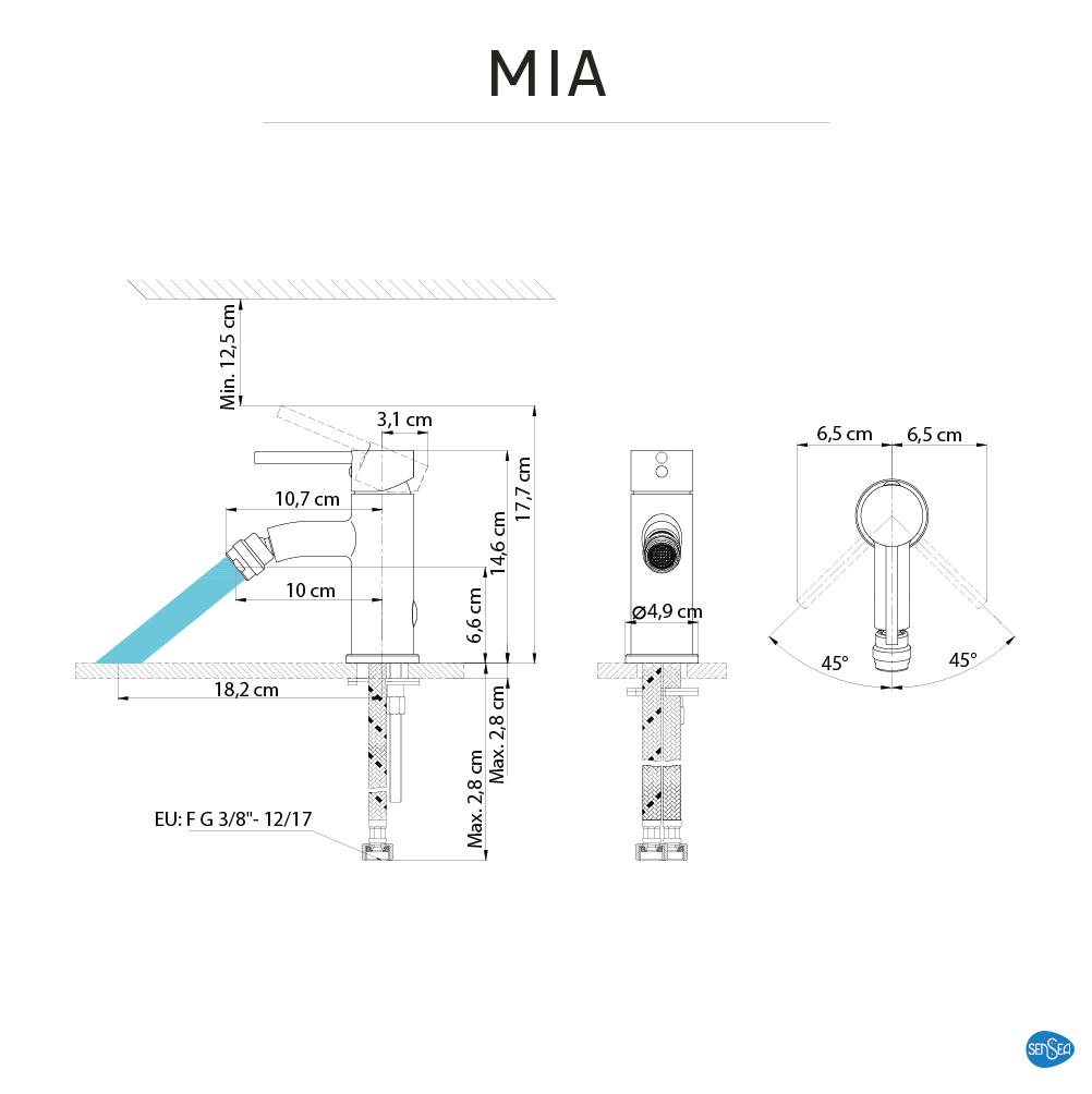 Torneira de bidé SENSEA MIA CROMADO - 7