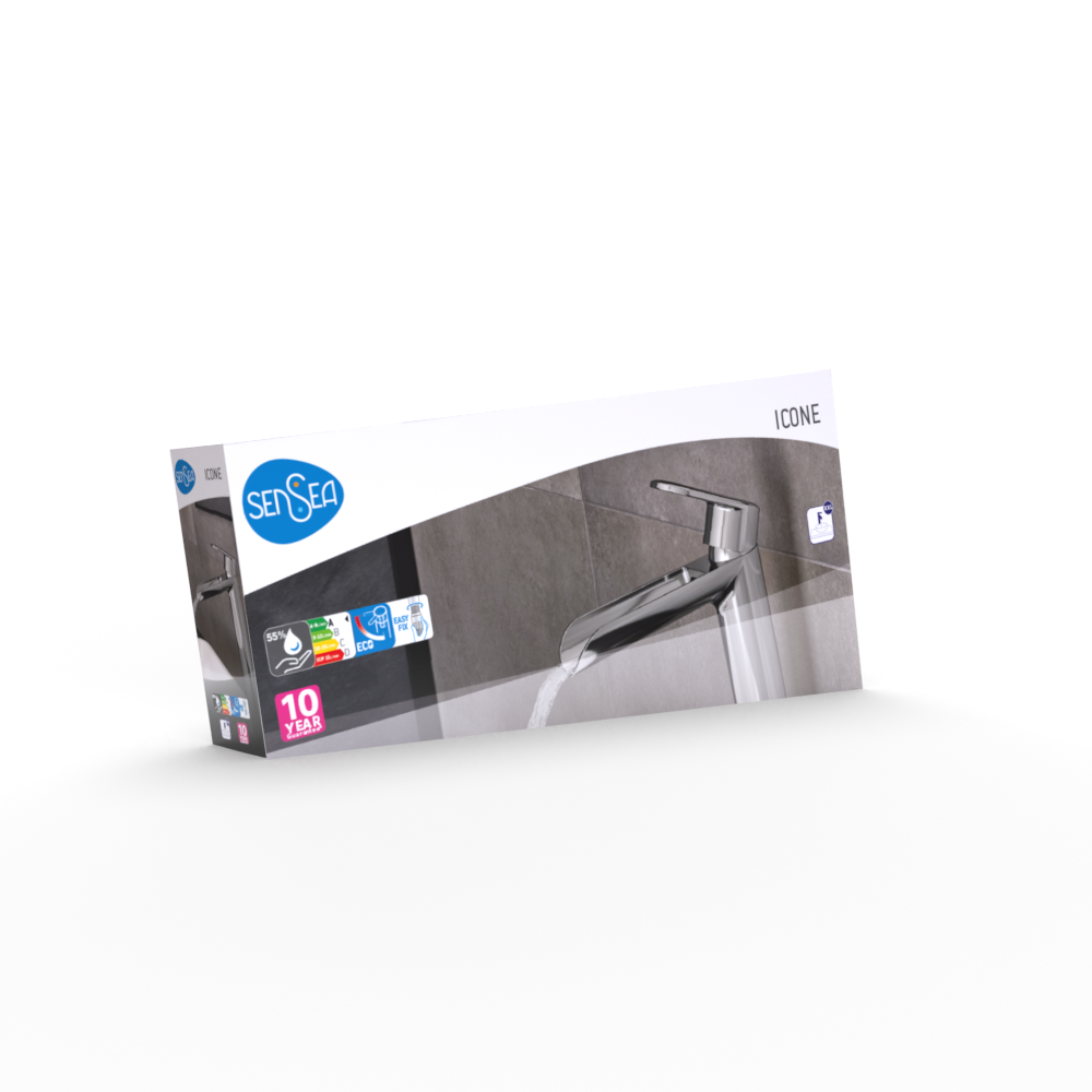 Rubinetto per lavabo getto a cascata d'acqua Icone cromato lucido SENSEA H 31 cm - 15