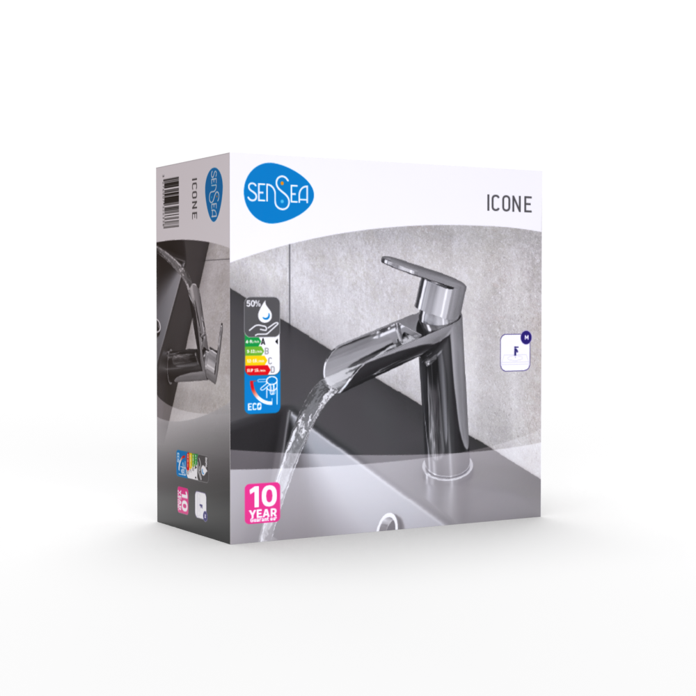 Mitigeur de lavabo M chrome, Icone cascade, SENSEA - 11