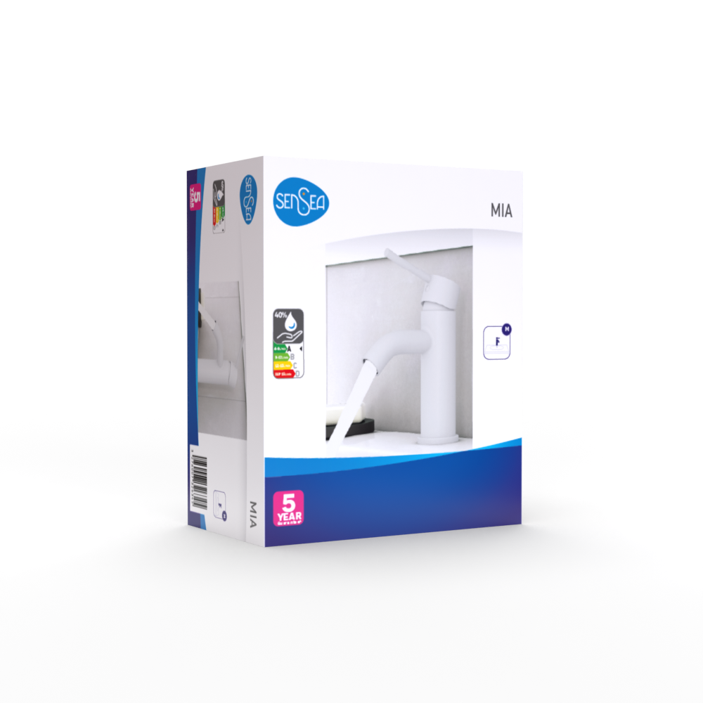 Mitigeur de lavabo blanc brossé M, Mia, SENSEA - 10