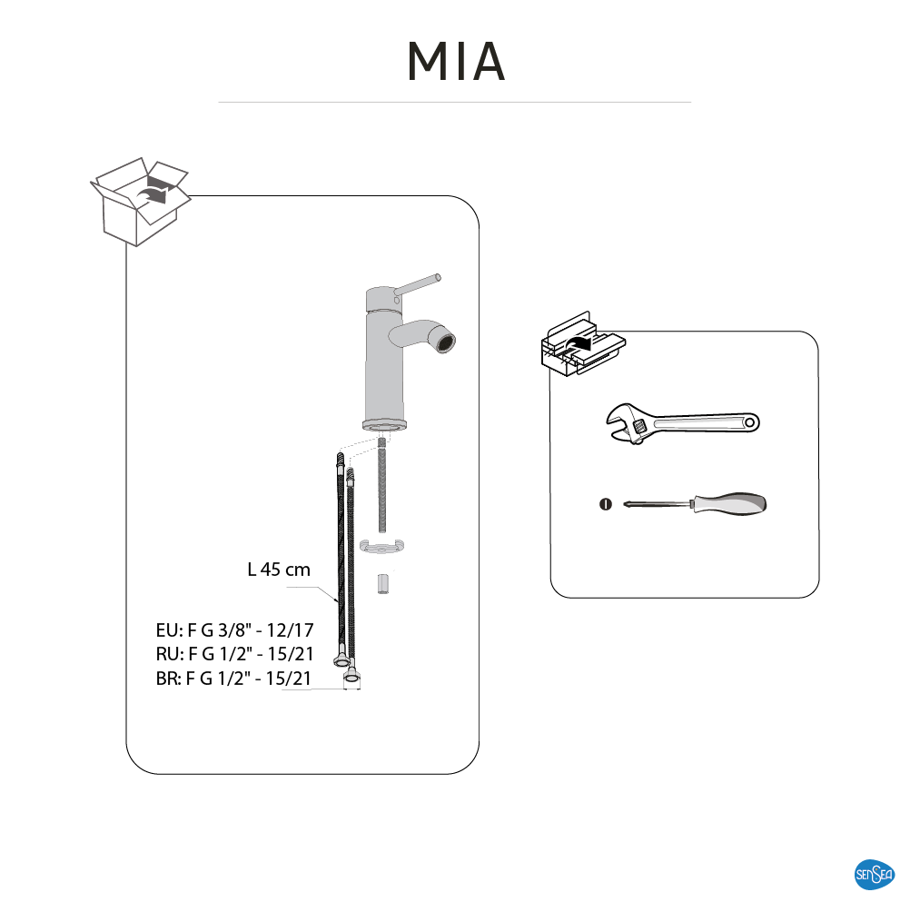 Mélangeur de lavabo noir brossé M, Mia, SENSEA - 8