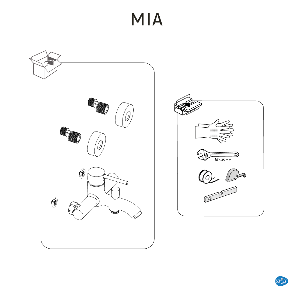 Grifo de bañera monomando SENSEA Mia negro mate Latón - 9