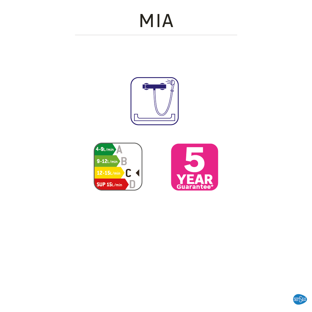 Torneira de duche dourado 21x13,9x10,5 cm Sensea Mia - 6