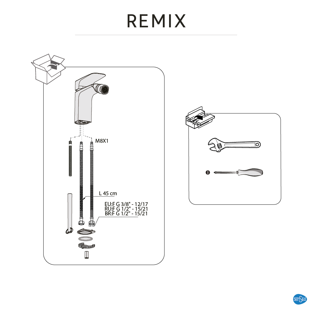 Rubinetto per bidet getto laminare cristallino Remix SENSEA cromato lucido - 11