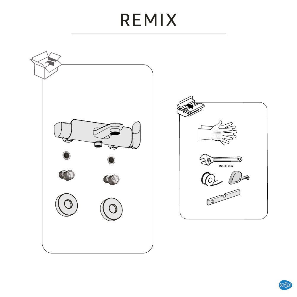 Mitigeur de bain mécanique noir brossé, Remix, SENSEA - 9