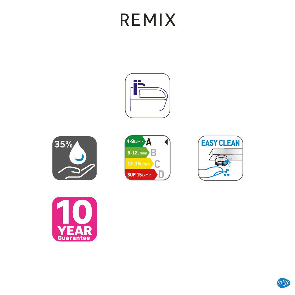 Rubinetto per bidet getto laminare cristallino Remix SENSEA cromato lucido - 12