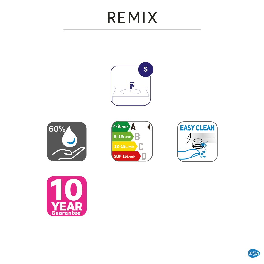 Robinet de lave-mains chrome, eau froide, Remix, SENSEA - 11