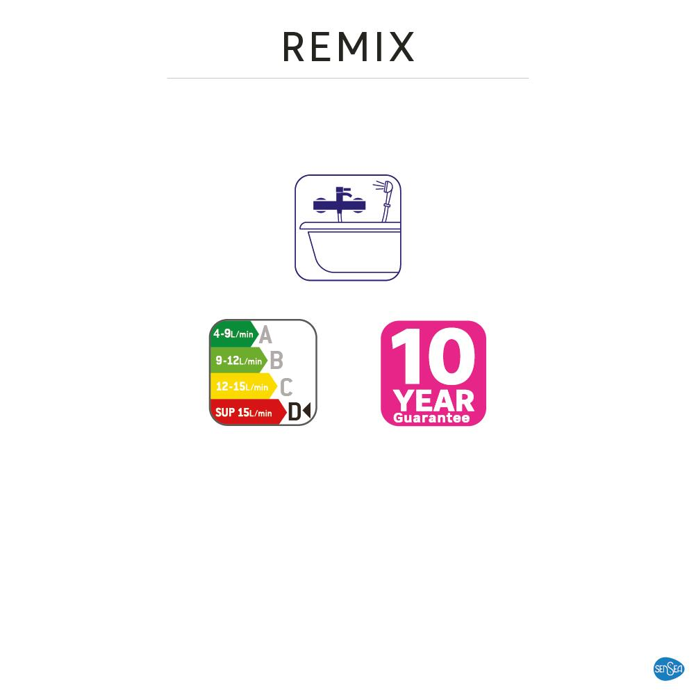 Mitigeur de bain mécanique noir brossé, Remix, SENSEA - 10