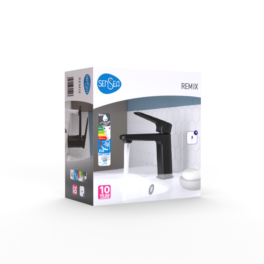 Mitigeur de lavabo noir brossé M, Remix, SENSEA - 10