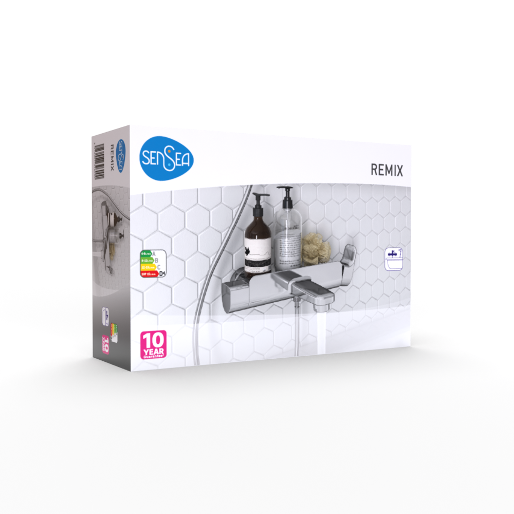 Grifo de bañera monomando SENSEA Remix cromo mate Latón - 12